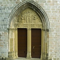 SN-07-08: Door, Collegiate Church,  Roncesvalles, Via Turonensis, Navarra, Spain